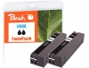 319340 - Peach Doppelpack Tintenpatrone schwarz kompatibel zu No. 980 bk*2, D8J10A*2 HP