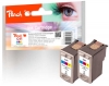 Peach Doppelpack Druckköpfe color kompatibel zu  Canon CL-41C*2, 0617B001