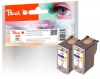 Peach Doppelpack Druckköpfe color kompatibel zu  Canon CL-51C*2, 0618B001