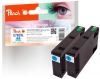 Peach Doppelpack Tintenpatronen cyan kompatibel zu  Epson T7022 c*2, C13T70224010*2