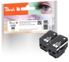 Peach Doppelpack Tintenpatronen schwarz kompatibel zu  Epson T02E1, No. 202 bk*2, C13T02E14010*2
